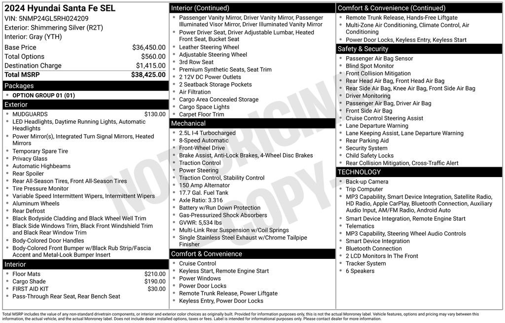 hyundai santa fe 2024 5NMP24GL5RH024209 image hyundai santa fe 2024 5NMP24GL5RH024209 image